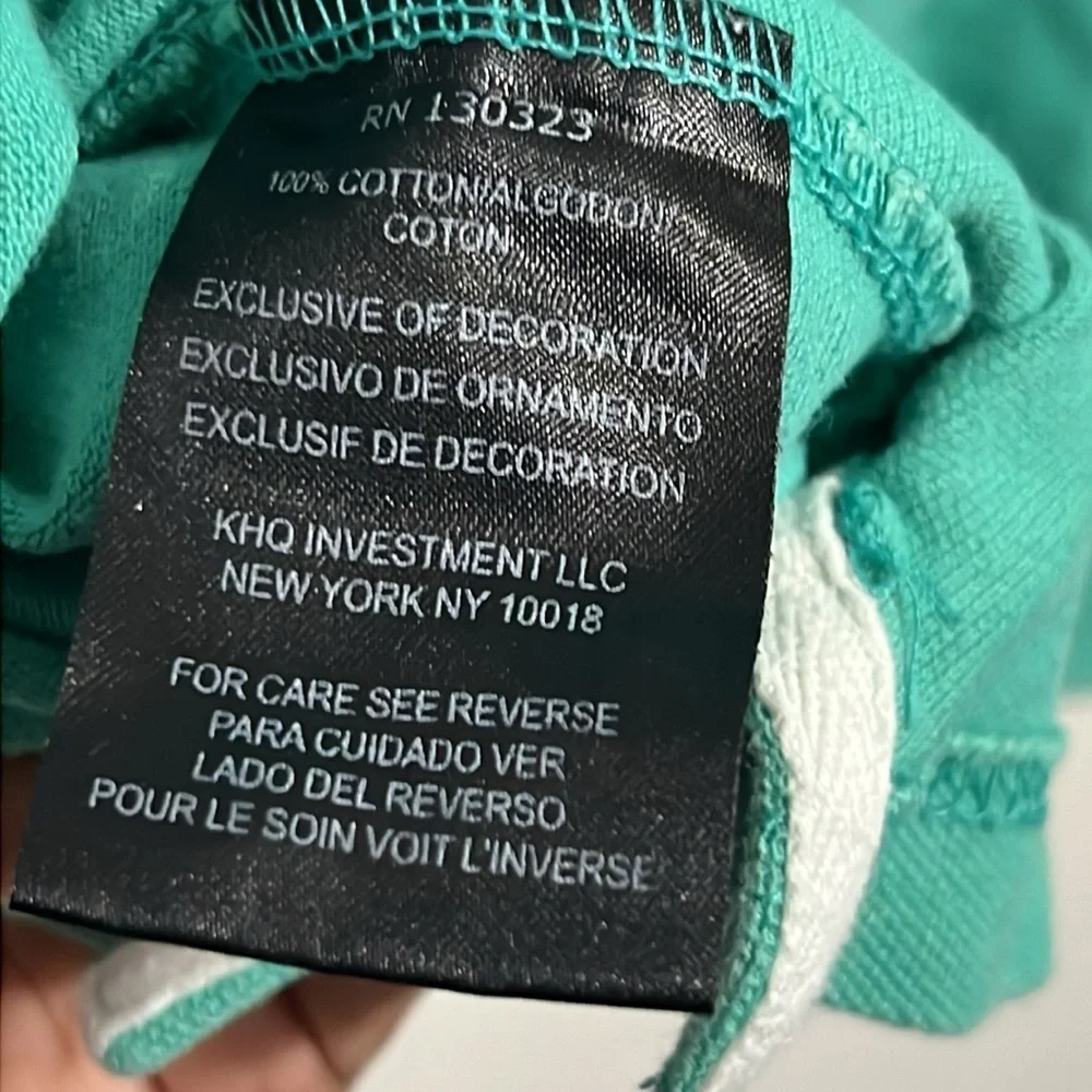 Rocawear boy’s long sleeve polo - green and white - size xl (18 - 20)